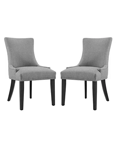 Modway Marquis Fabric Dining Side Chair, Set Of 2 In Gray