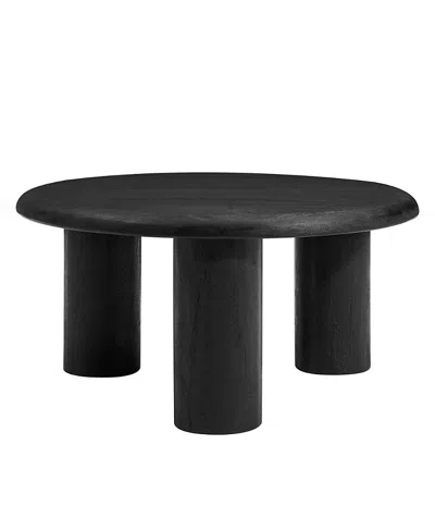 Modway Mavina Round Mango Wood Coffee Table In Black