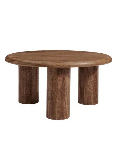 Modway Mavina Round Mango Wood Coffee Table In Brown