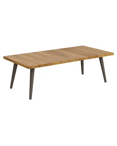 Modway Meadow Outdoor Patio Teak Wood Coffee Table In Brown