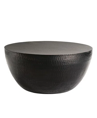 Modway Mella 32 Inch Metal Hammered Coffee Table In Black