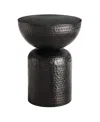 Modway Mella Metal Hammered Side Table In Black