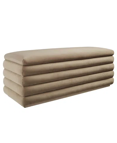 Modway Mezzo Upholstered Performance Velvet Storage Bench In Brown