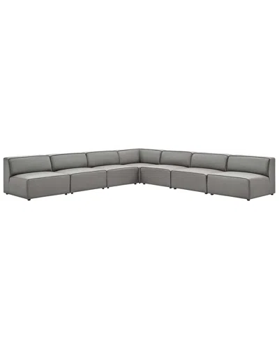 Modway Mingle 7pc Sectional Sofa Set In Gray