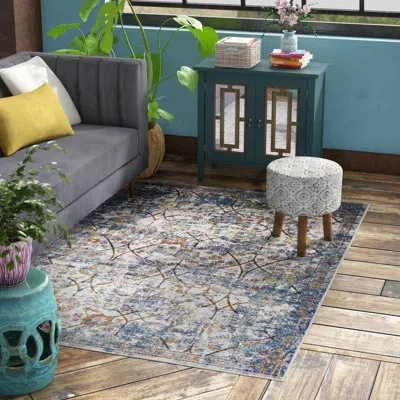 Modway Minu Distressed Persian Medallion Area Rug In Beige