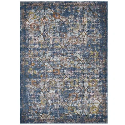 Modway Minu Distressed Persian Medallion Area Rug In Blue;beige