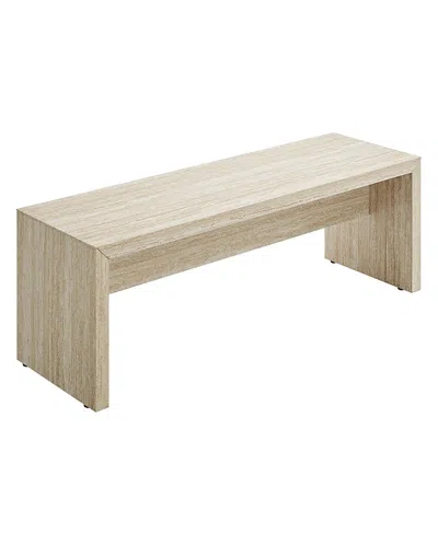 Modway Mirella 53.5a Faux Travertine Bench In Neutral