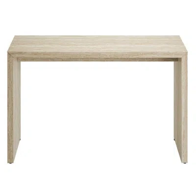 Modway Mirella Faux Travertine Console Table In Travertine In Neutral