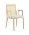 Modway Monarch Wood And Rattan Dining Armchair In White