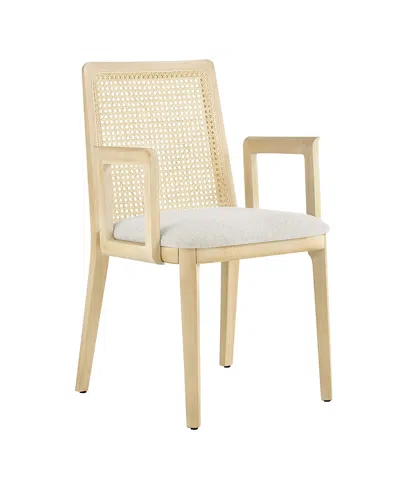 Modway Monarch Wood And Rattan Dining Armchair In White