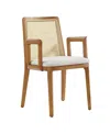 Modway Monarch Wood And Rattan Dining Armchair In Brown