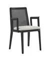 Modway Monarch Wood And Rattan Dining Armchair In Black