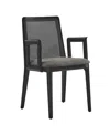 Modway Monarch Wood And Rattan Dining Armchair In Gray