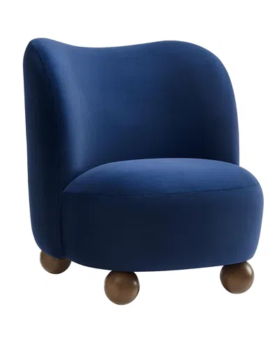 Modway Monroe Performance Velvet Accent Chair In Blue