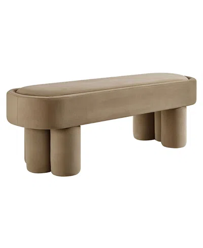 Modway Mossi Oval Performance Velvet Accent Bench In Brown