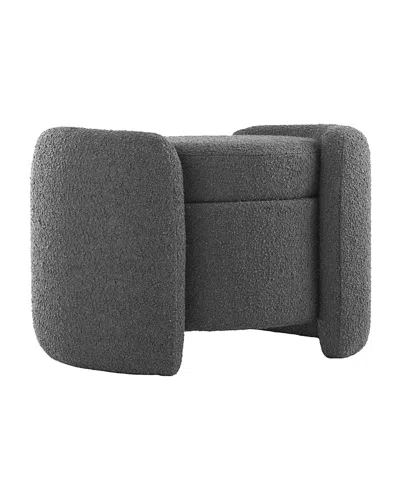 Modway Nebula Boucle Upholstered Ottoman In Gray