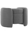 Modway Nebula Boucle Upholstered Ottoman In Grey