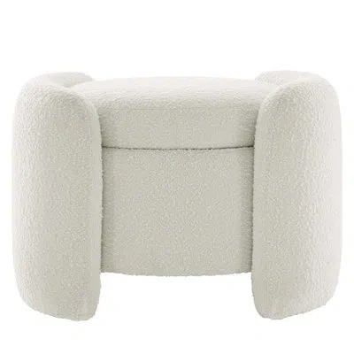Modway Nebula Boucle Upholstered Upholstered Ottoman In Ivory