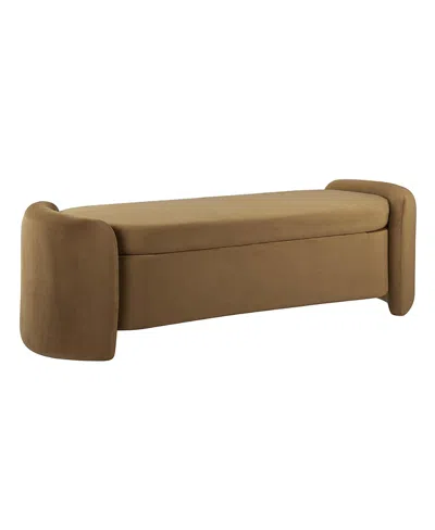 Modway Nebula Upholstered Performance Velvet Bench In Brown