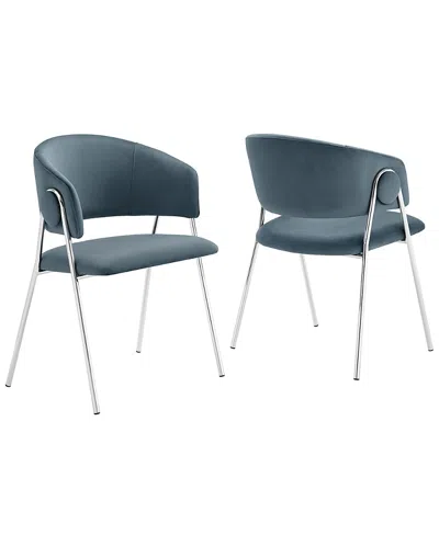 Modway Nella Dining Chair, Set Of 2 In Blue