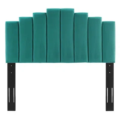 Modway Noelle Performance Velvet Headboard In Teal Plainweave