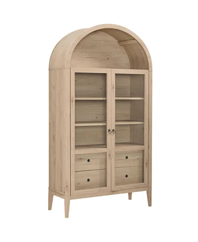 Modway Nolan 74 Tall Wide Arched Storage Display Cabinet In Brown