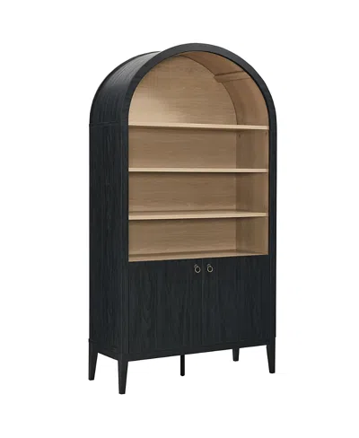 Modway Nolan 74 Tall Wide Arched Storage Display Cabinet Bookshelf In Black