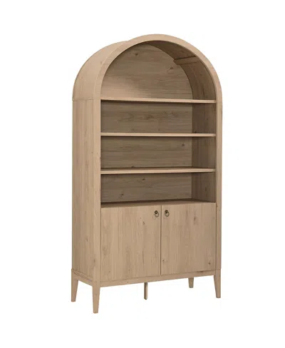 Modway Nolan 74 Tall Wide Arched Storage Display Cabinet Bookshelf In Brown