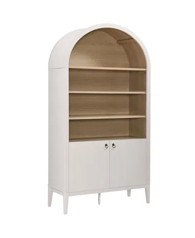 Modway Nolan 74 Tall Wide Arched Storage Display Cabinet Bookshelf In White