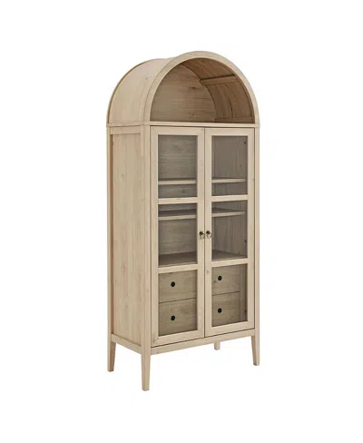 Modway Nolan Tall Arched Storage Display Cabinet In Brown