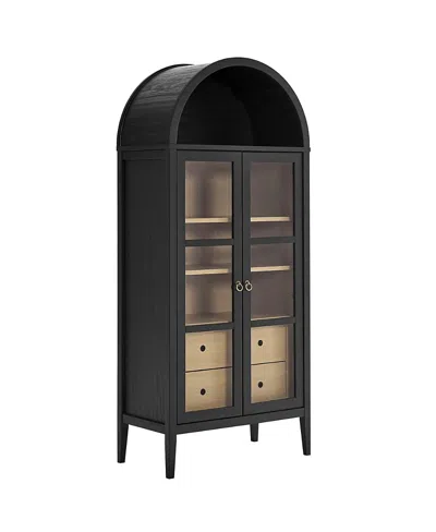 Modway Nolan Tall Arched Storage Display Cabinet In Black