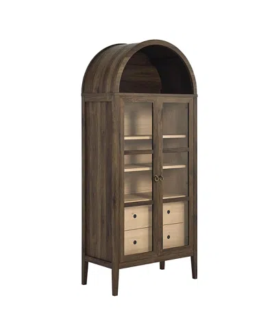 Modway Nolan Tall Arched Storage Display Cabinet In Brown