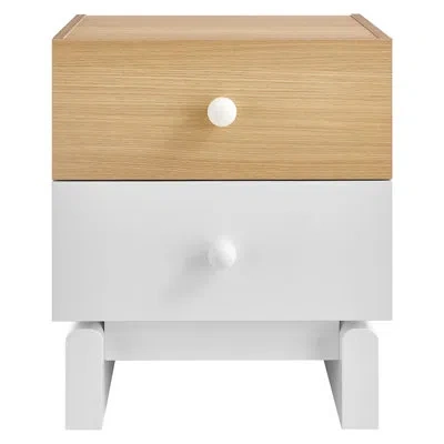 Modway Nolia 2-drawer Color Block Nightstand In Oak White