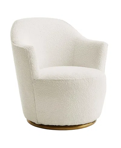 Modway Nora Boucle Upholstered Swivel Chair In White