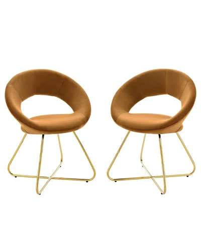 Modway Nouvelle Performance Velvet Dining Chair, Set Of 2 In Yellow
