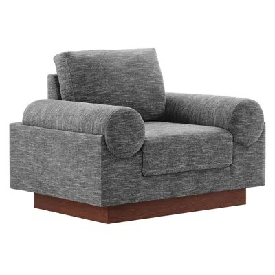 Modway Oasis Upholstered Fabric Armchair In Gray