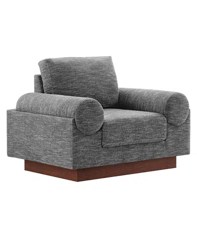 Modway Oasis Upholstered Fabric Armchair In Gray