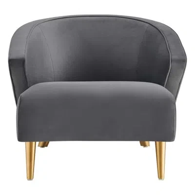 Modway Odyssey Performance Velvet Armchair In Gray Velvet