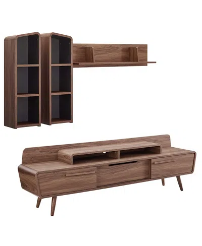 Modway Omnistand 2 Piece Entertainment Center In Brown