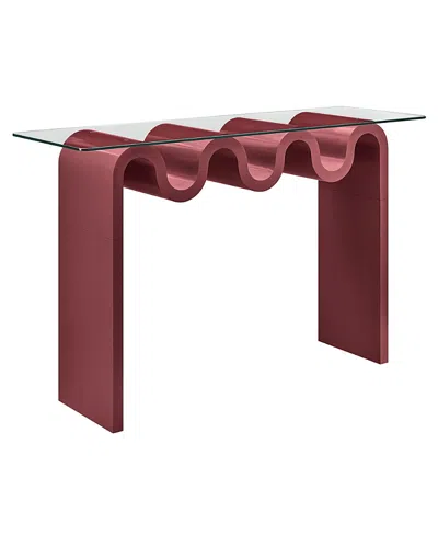 Modway Ondine Glass Top 50" Console Table In Animal Print