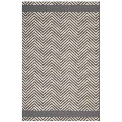 Modway Optica Chevron With End Borders Indoor And Outdoor Area Rug In Gray;beige