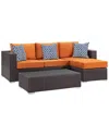 Modway Outdoor Convene 3 Piece Outdoor Patio Sofa In Multi