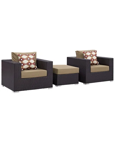 Modway Outdoor Convene 3pc Outdoor Patio Sofa Set In Multi