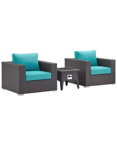 Modway Outdoor Convene 3pc Set Outdoor Patio With Fire Pit In Multi