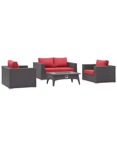 Modway Outdoor Convene 4pc Set Outdoor Patio With Fire Pit In Multi