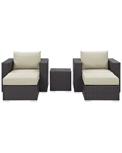 Modway Outdoor Convene 5 Piece Outdoor Patio Secti In Black