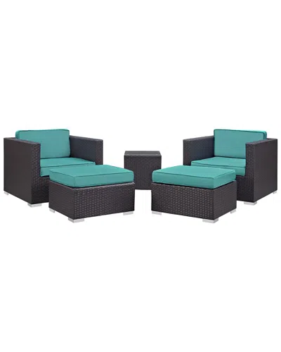 Modway Outdoor Convene 5pc Outdoor Patio Sectional Set In Multi