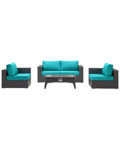 Modway Outdoor Convene 5pc Set Outdoor Patio With Fire Pit In Multi