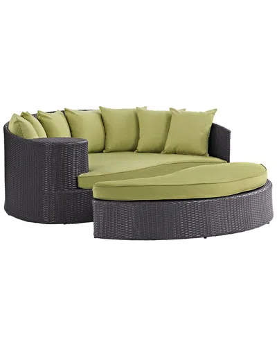 Modway Outdoor Convene Outdoor Patio Wicker Rattan In Green
