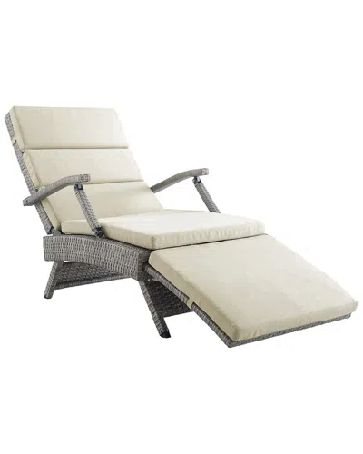 Modway Outdoor Envisage Chaise Outdoor Patio Wicker Rattan Lounge Chair In Multi